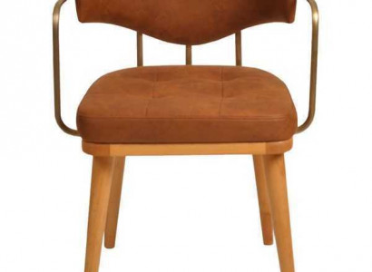 Luxury Dining Room Orange Modern Wooden Chair Designer Armchair Single Seater